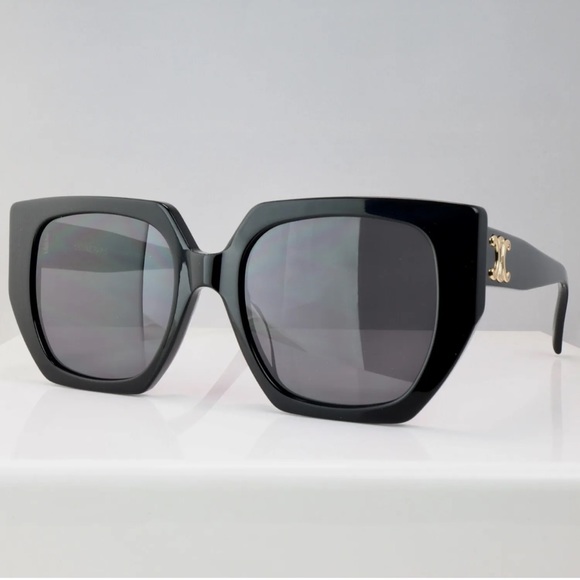 NEW Celine CL40239F 01F 55mm Butterfly Black Sunglasses with Grey Lens - Picture 2 of 11